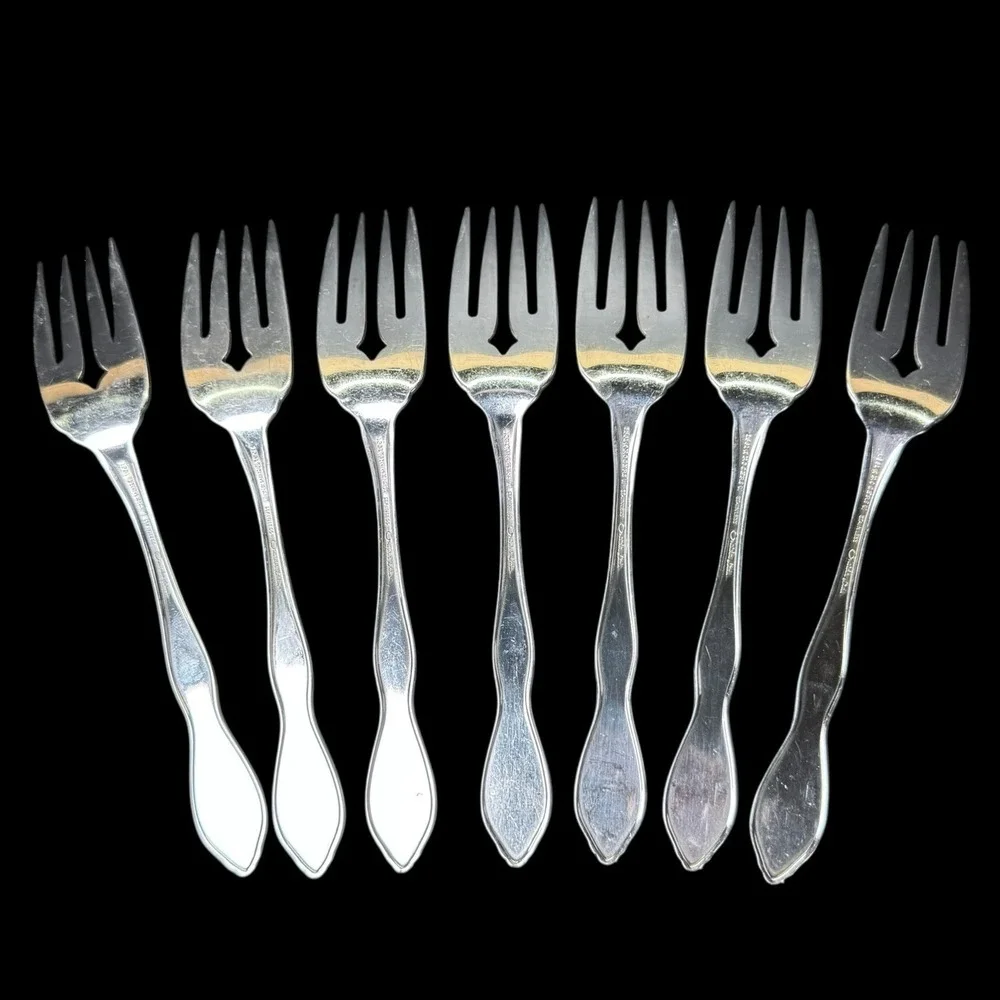 1881 Rogers Oneida LTD Twilight 7 Salad‎ Forks Stainless Steel Flatware